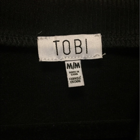 M Tobi Black Cropped Sweated with Deep V Cutout - Picture 4 of 4