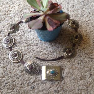 Southwestern style leather vintage belt