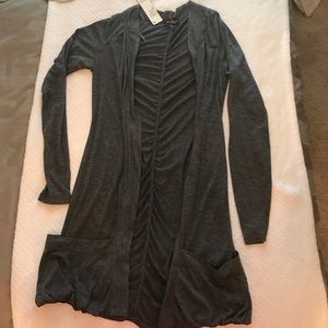 Long gray cardigan