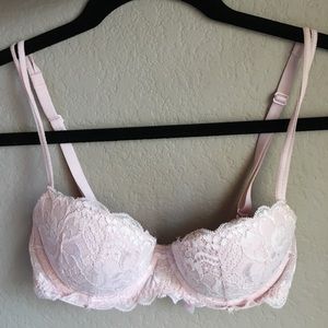 super cute pink lace push up bra
