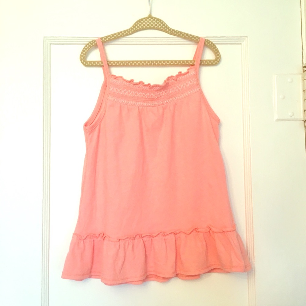 Gap Kids Coral Smocked Ruffle Cami