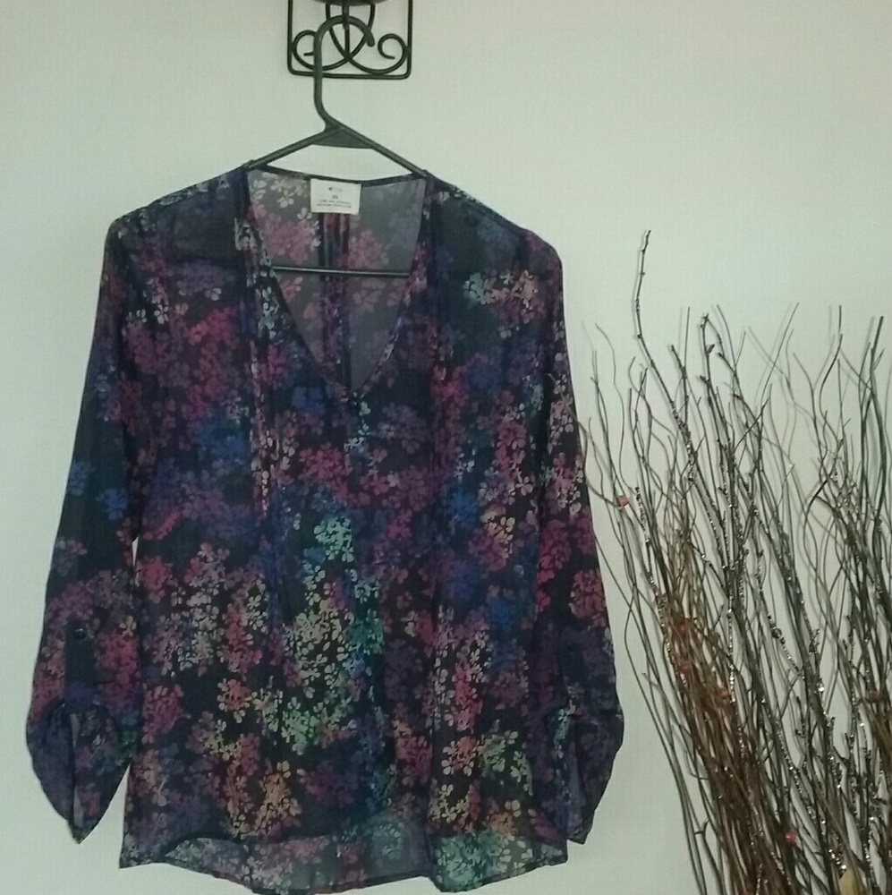 Urban Outfitters Sheer Floral Blouse XS - Picture 1 of 4