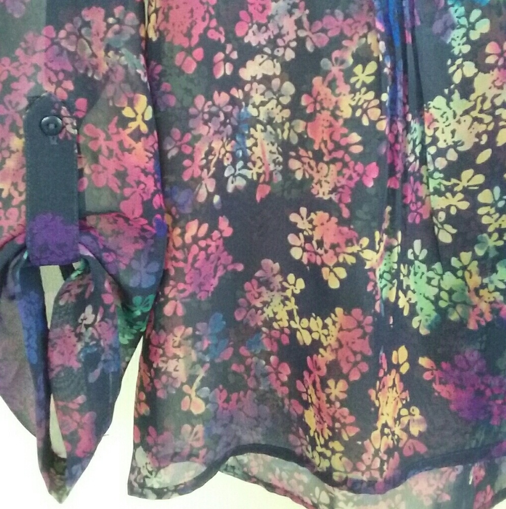 Urban Outfitters Sheer Floral Blouse XS - Picture 2 of 4