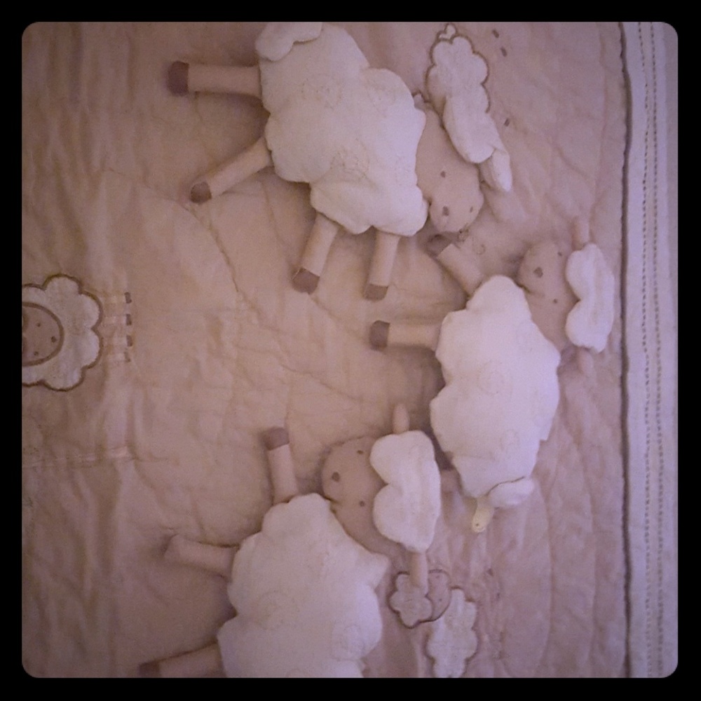 7 piece little lamb crib bedding set