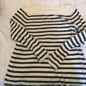 Stripe Long Sleeve Boat Neck Tee