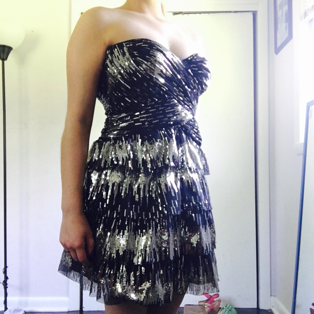 Black & Silver Short Dress