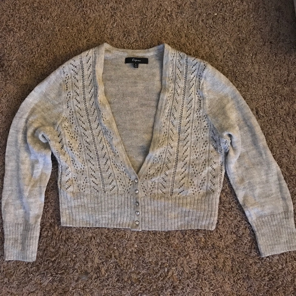 Light grey/silvery cropped cardigan