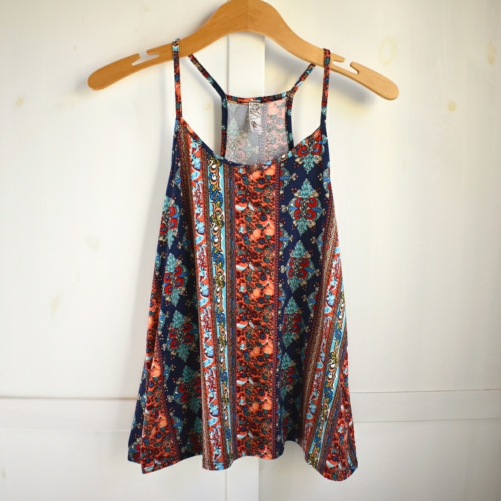 Bella D Boho Gypsy Print Racerback Tank