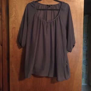 Sheer blouse with attached cami