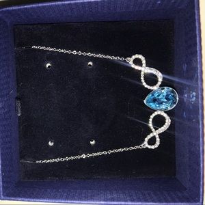 Blue infinity Swarovski crystal necklace