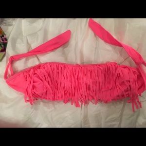 Strapless fringe Bikini top