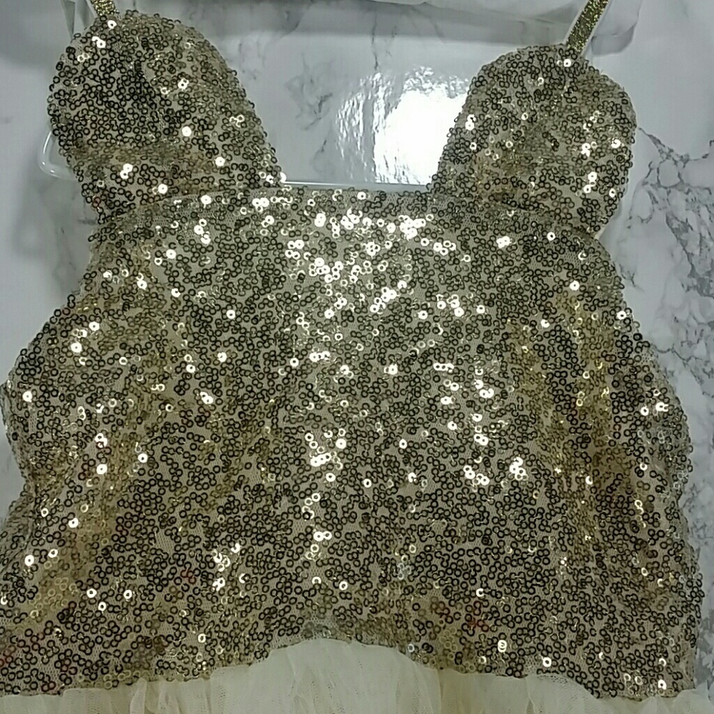 SALE***Cream Sequins tutu Dress. Kids :) - Picture 2 of 4