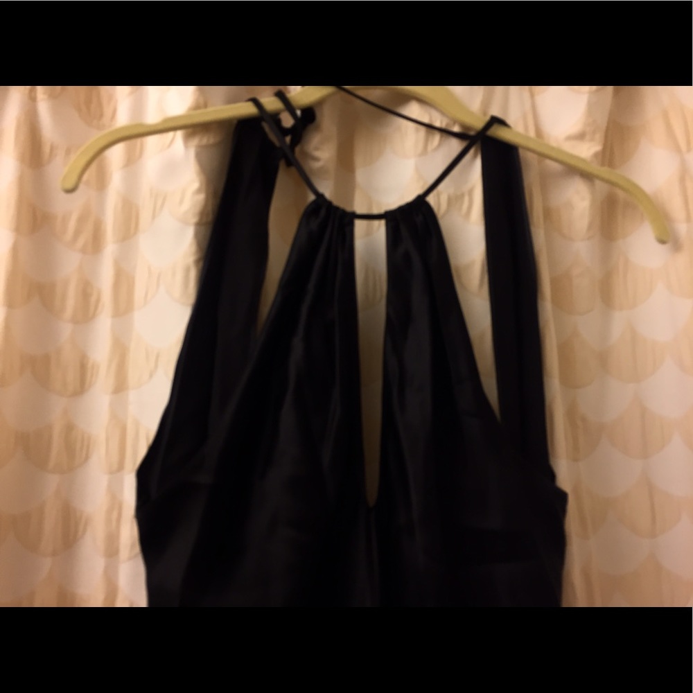 Sexy Black Silk Negligee, dropped back, VS