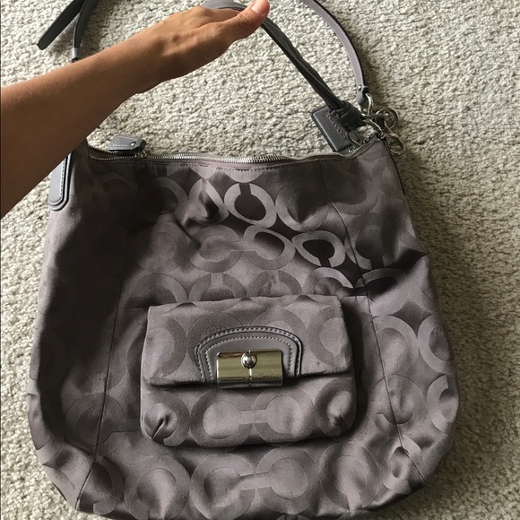 Gray designer Coach Satchel/Shoulder bag - Picture 1 of 1