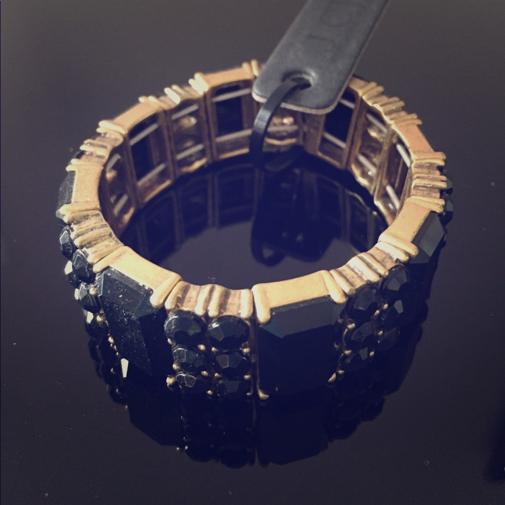 JCrew black and gold bracelet