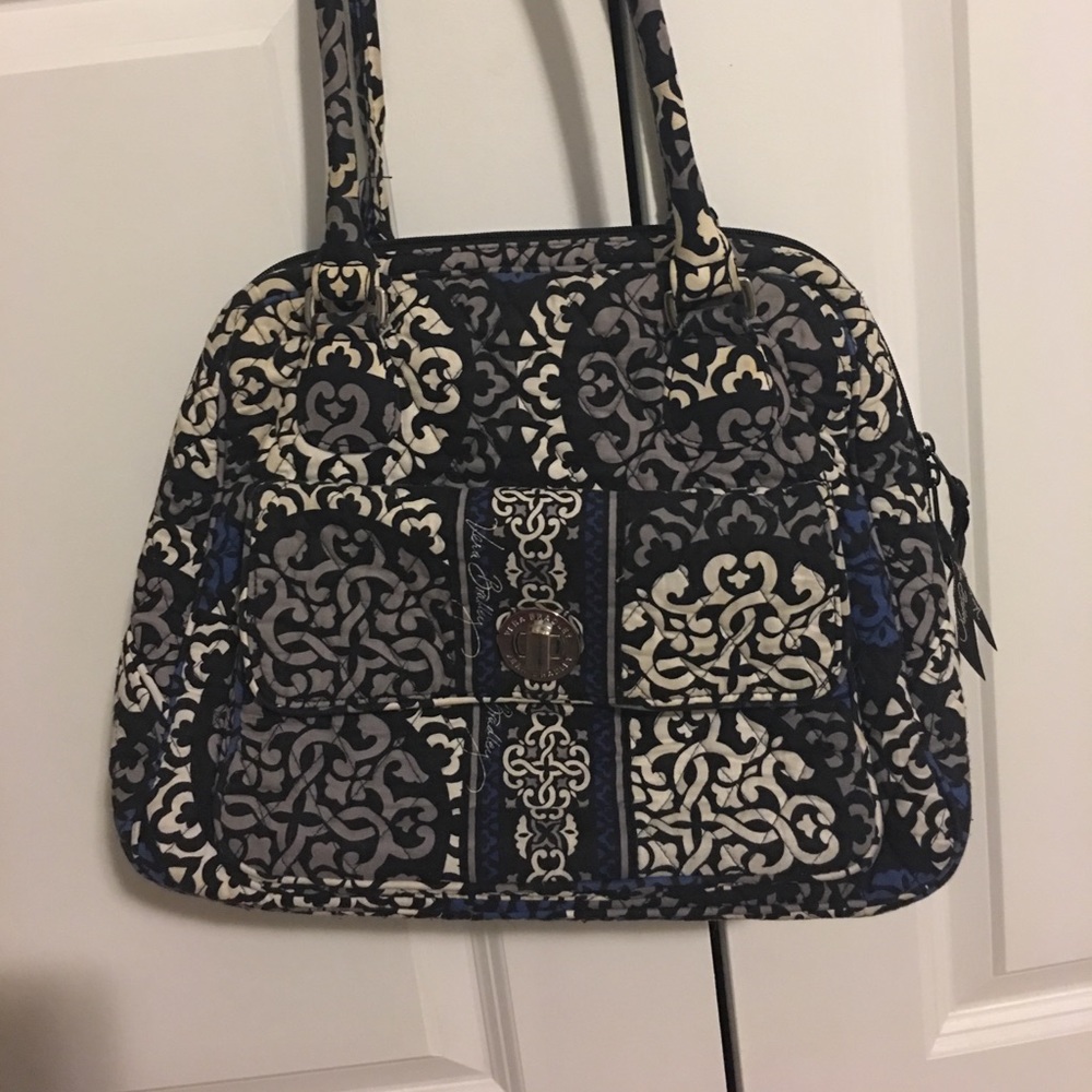 Canterberry Colbalt Turn lock satchel