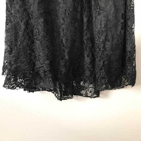 Black Lace Full Length Prom Dress - Picture 7 of 9