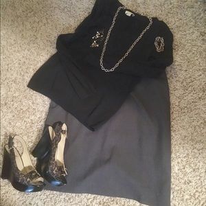 H&M charcoal pencil skirt