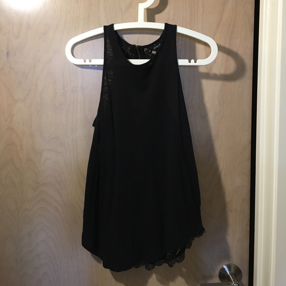 Lucky Brand black tank with lace back
