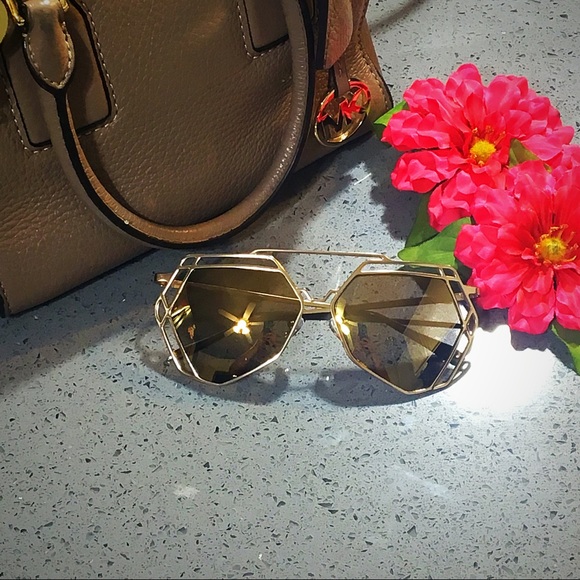 "Temptress" Geometric Double Diamond Aviators - Picture 2 of 4