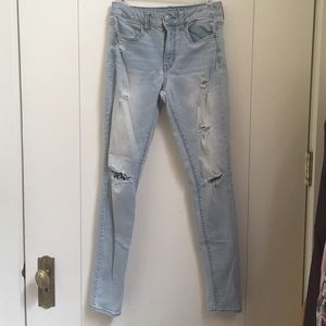 American eagle ripped high waisted skinny jeans