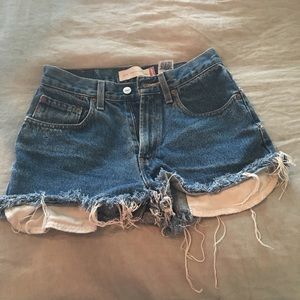 Levi cut off shorts.