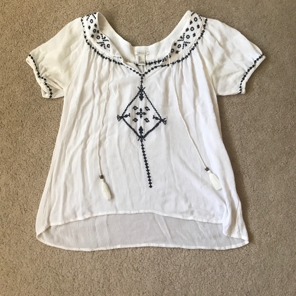 White peasant top