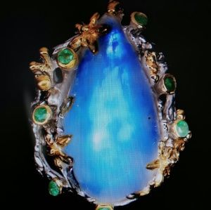 Fabulous 27x14mm Fire Blue Moonstone