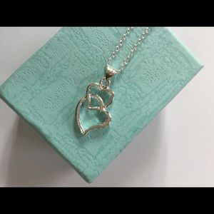 Two Hearts Silver Necklace