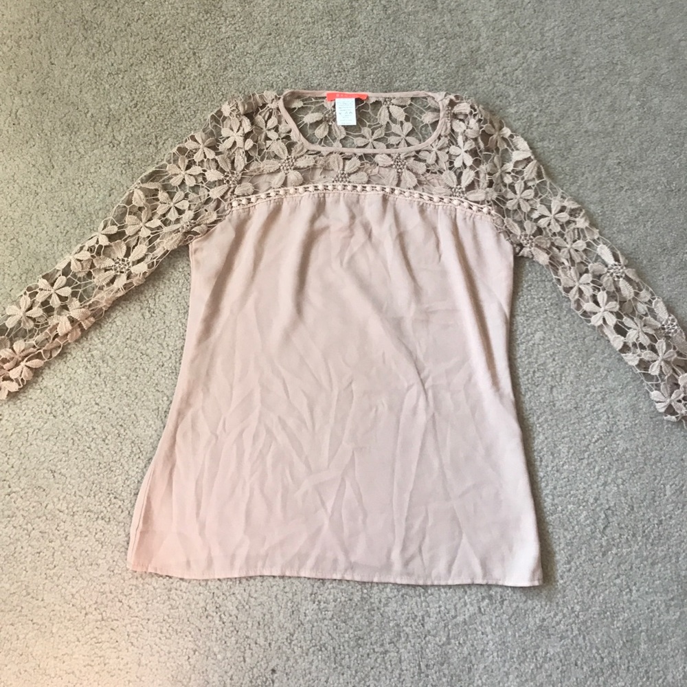 Tan lace top