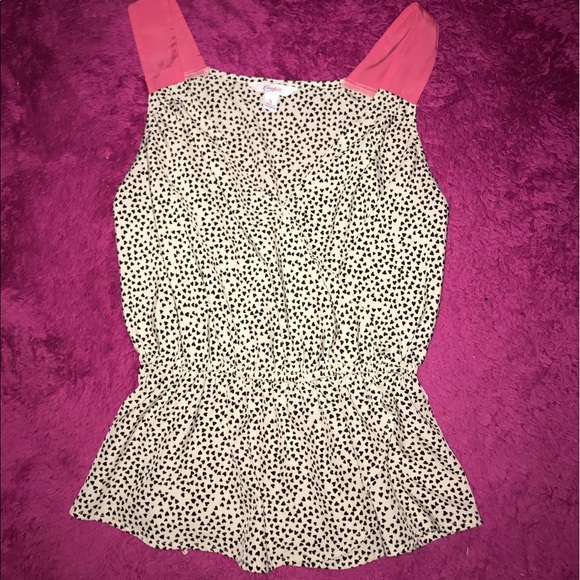 Candies heart polka dot peplum Sz S - Picture 2 of 3