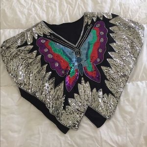 RePoshed Butterfly Sequin Top Flash Sale