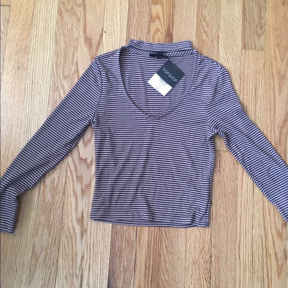 NWT Topshop Choker top- STRIPED