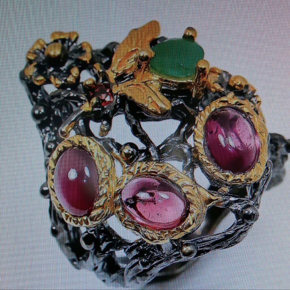 Beautiful Natural Rhodolite with Emeralds