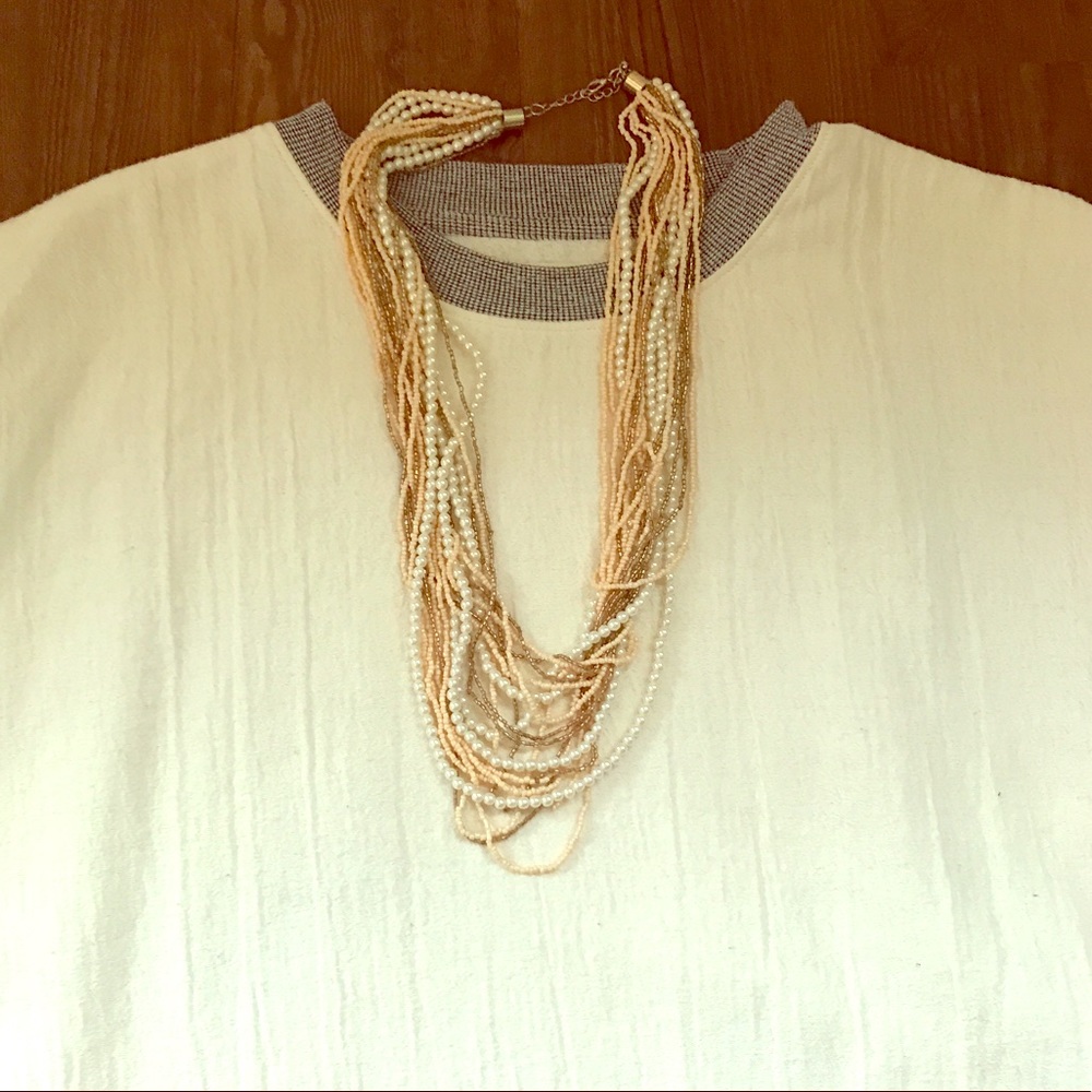 Pink, White, & Gold Statement Necklace