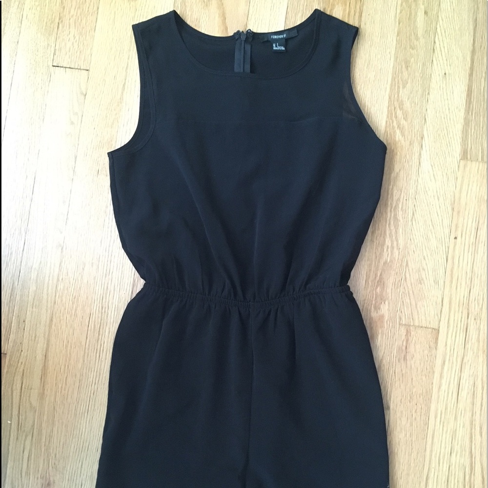 Forever 21 Black romper with zip up back