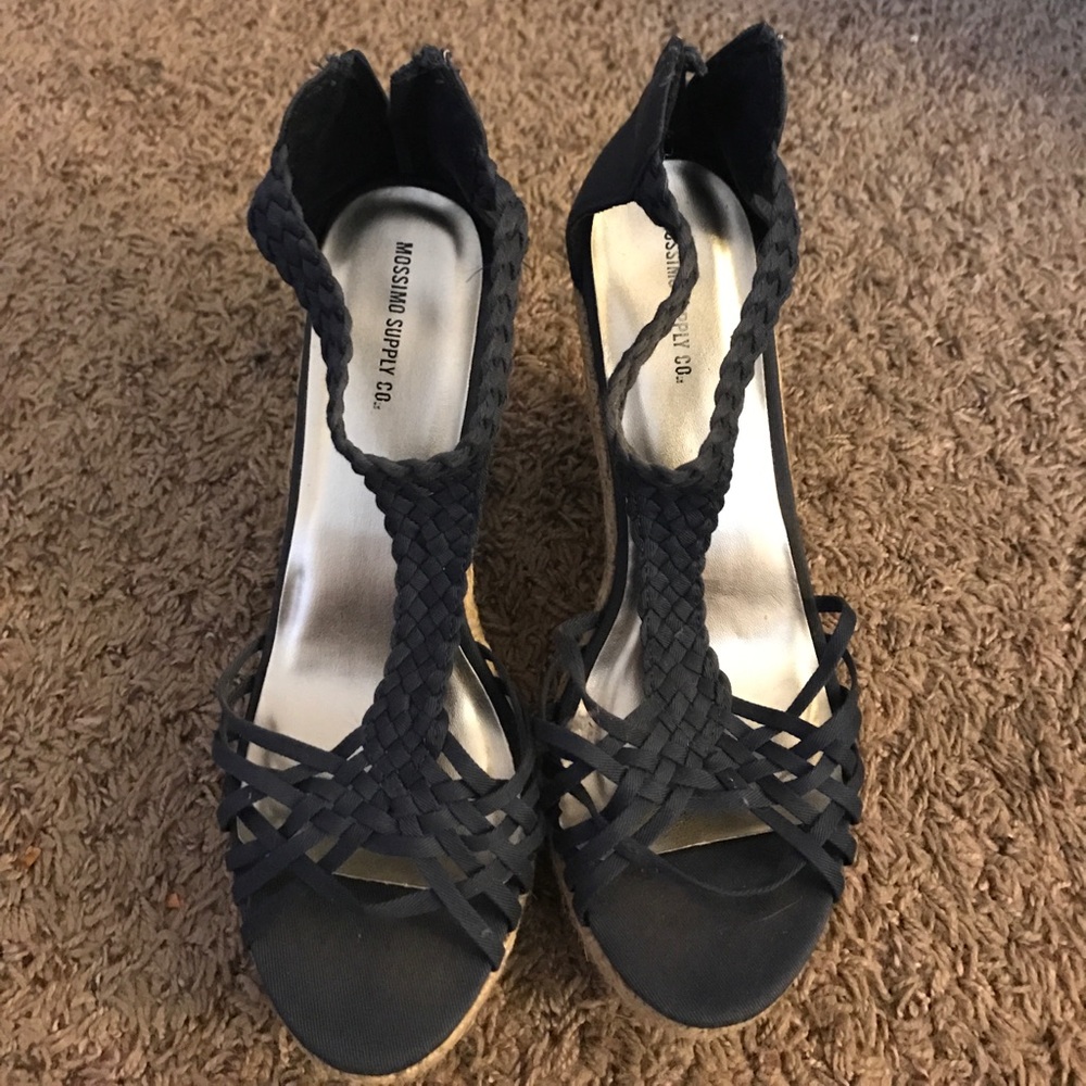 Navy blue wedges.