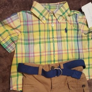 3 RL Polo Baby Shirt n Shorts Outfits 3mon