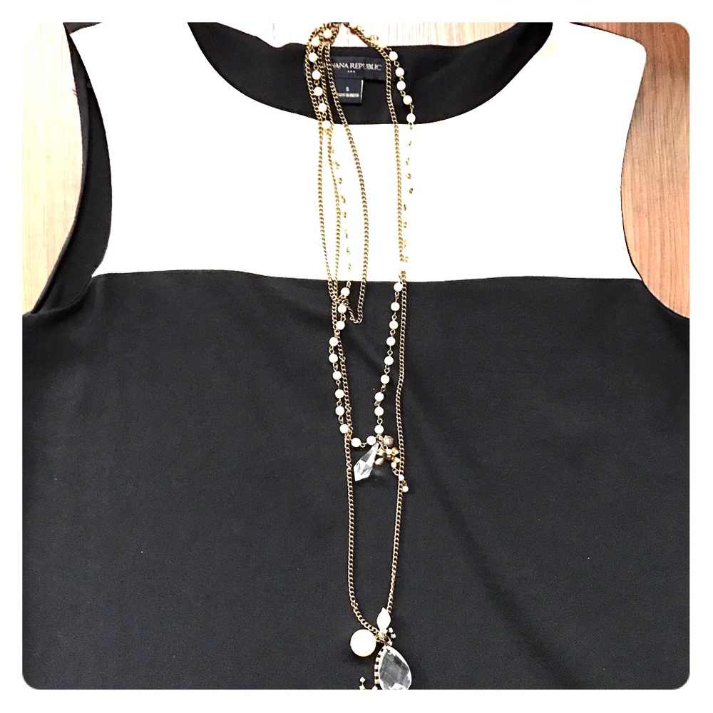 Gold and Crystal Layered Statement Necklace