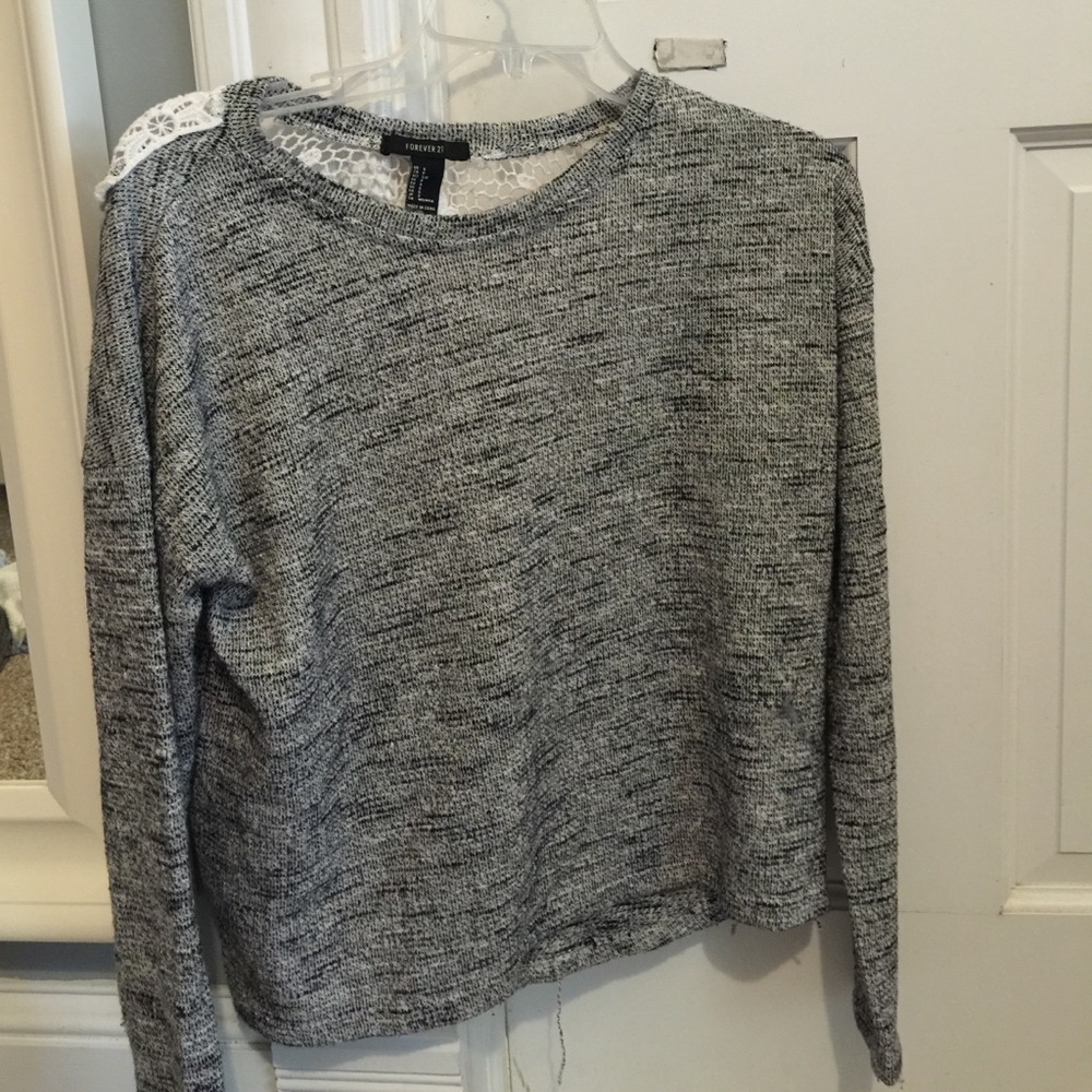 Cozy sweater w/ lacy back