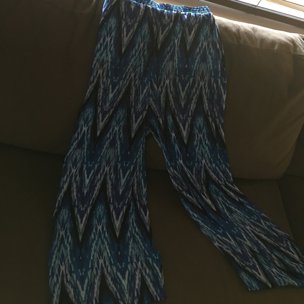 bebe wide leg blue sheer pants!