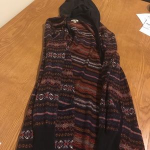 Ecote hooded sweater cardigan duster maxi