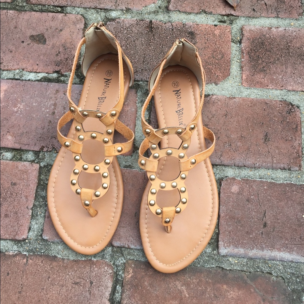 Tan Leather Sandals Size 10