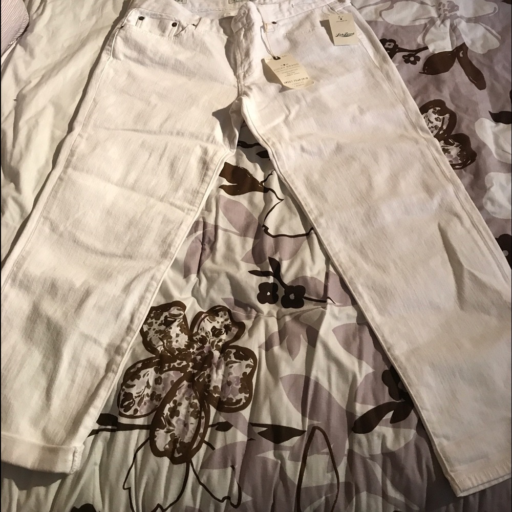 Lucky Brand White Crop Jeans
