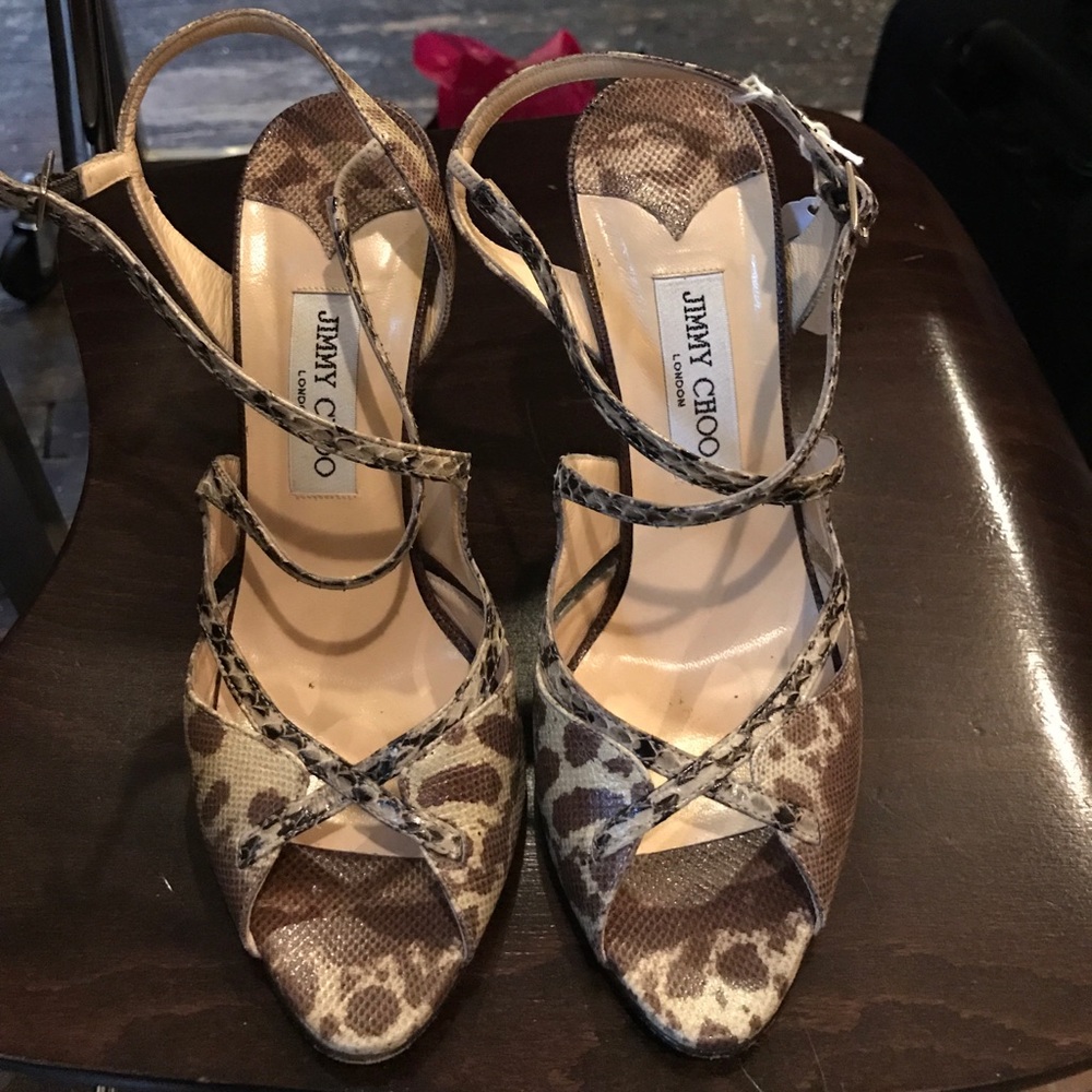 100% Authentic Jimmy Choo snakeskin sandals