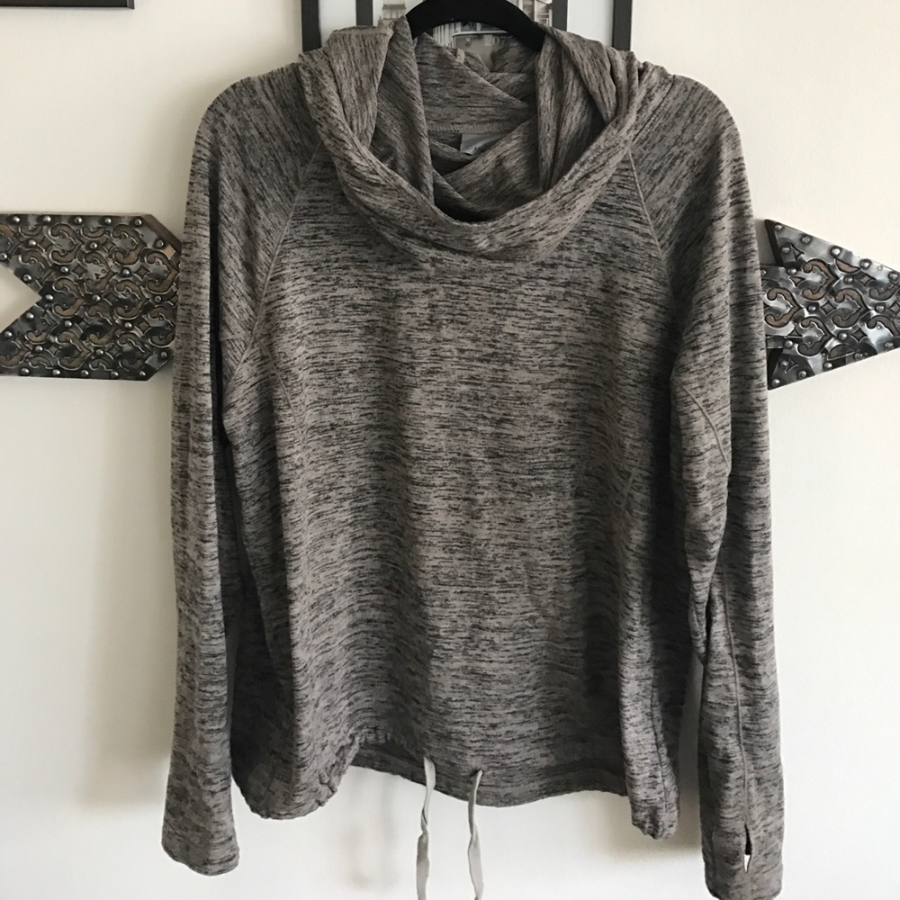 Gray Cowl Neck Sweatshirt
