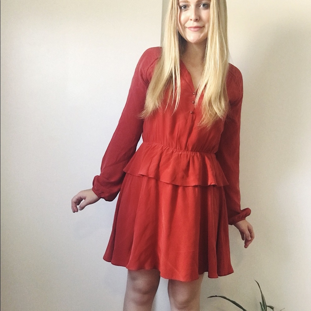 Dolce Vita burnt orange ruffle dress