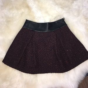 BCBGENERATION Tweed and Faux-Leather Mini-skirt