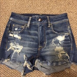 American eagle high rise denim shorts