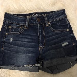 American eagle high rise denim shorts